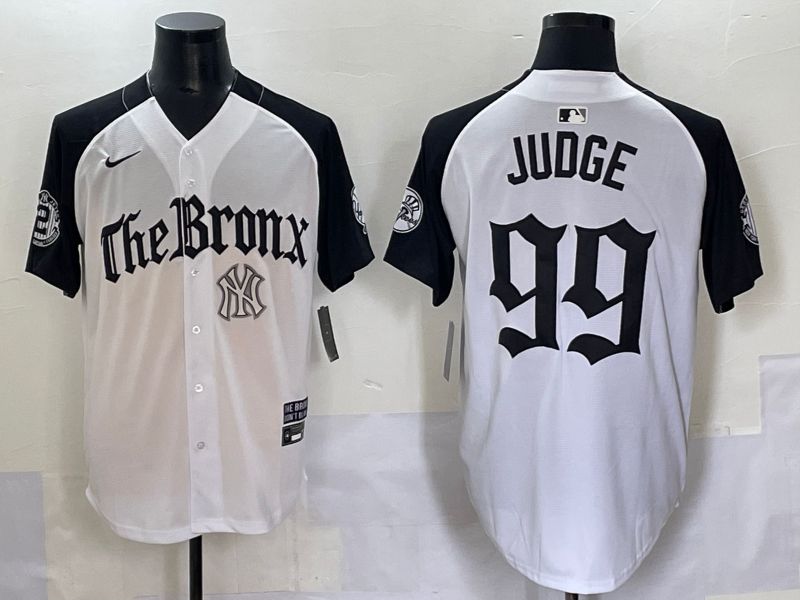 Men 2025 New York Yankees #99 Judge White black Five generations Joint Name Nike MLB Jersey style 60